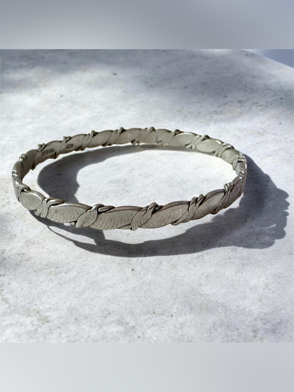 Vintage Sterling Silver 925 Twisted Bangle Bracelet 17.01 grams